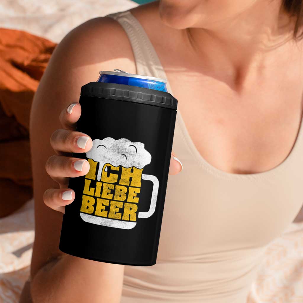 Oktoberfest Drinking 4 in 1 Can Cooler Tumbler Ich Liebe Bier Octoberfest German - Wonder Print Shop