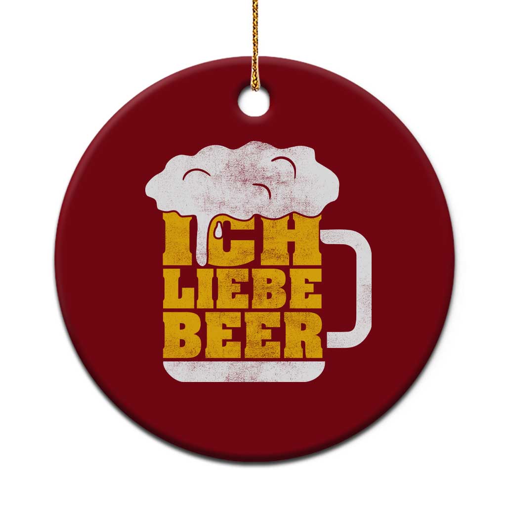 Oktoberfest Drinking Ceramic Ornament Ich Liebe Bier Octoberfest German - Wonder Print Shop