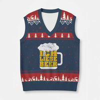 Oktoberfest Drinking V-Neck Knit Sweater Vest Ich Liebe Bier Octoberfest German - Wonder Print Shop