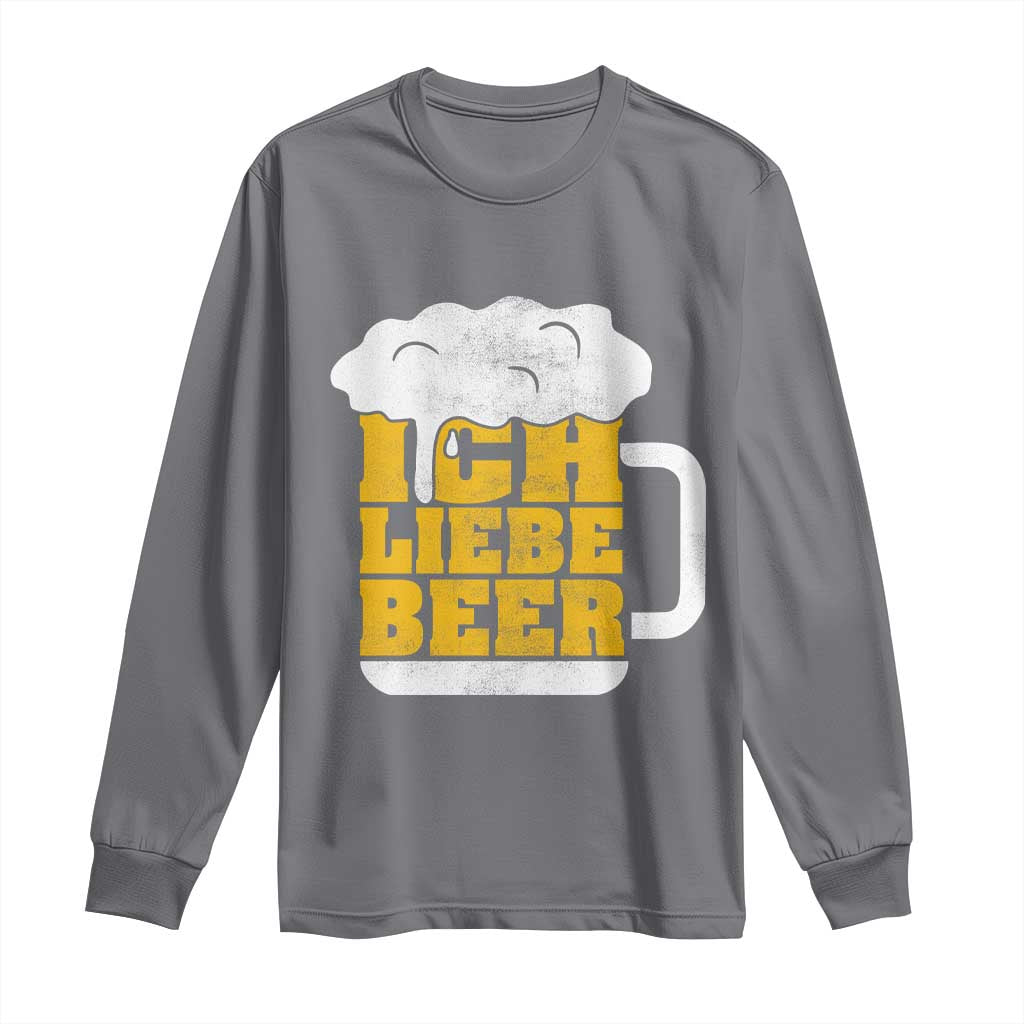 Oktoberfest Drinking Long Sleeve Shirt Ich Liebe Bier Octoberfest German - Wonder Print Shop