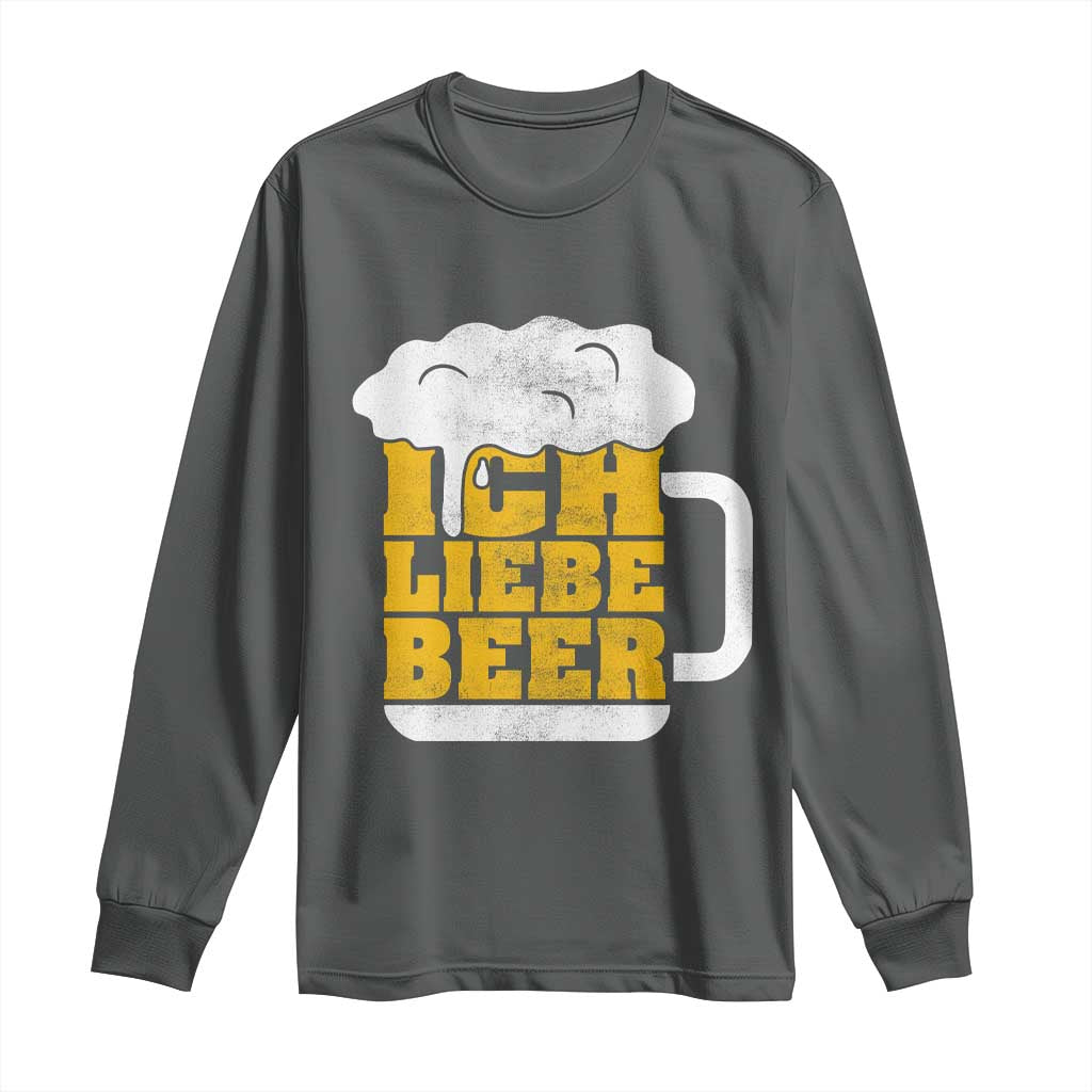 Oktoberfest Drinking Long Sleeve Shirt Ich Liebe Bier Octoberfest German - Wonder Print Shop