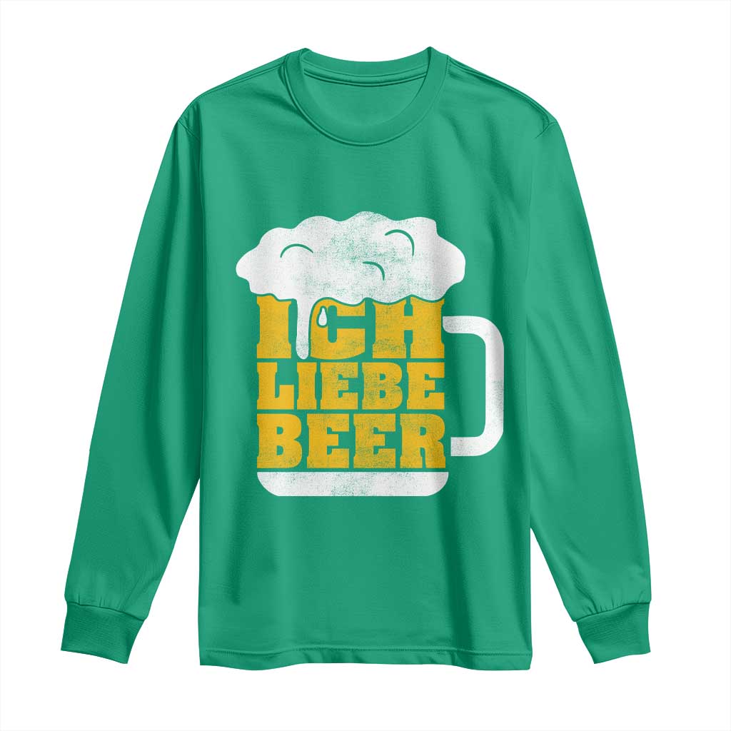 Oktoberfest Drinking Long Sleeve Shirt Ich Liebe Bier Octoberfest German - Wonder Print Shop
