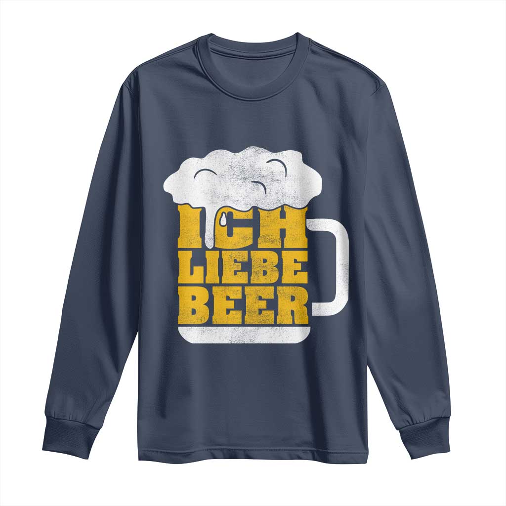 Oktoberfest Drinking Long Sleeve Shirt Ich Liebe Bier Octoberfest German - Wonder Print Shop