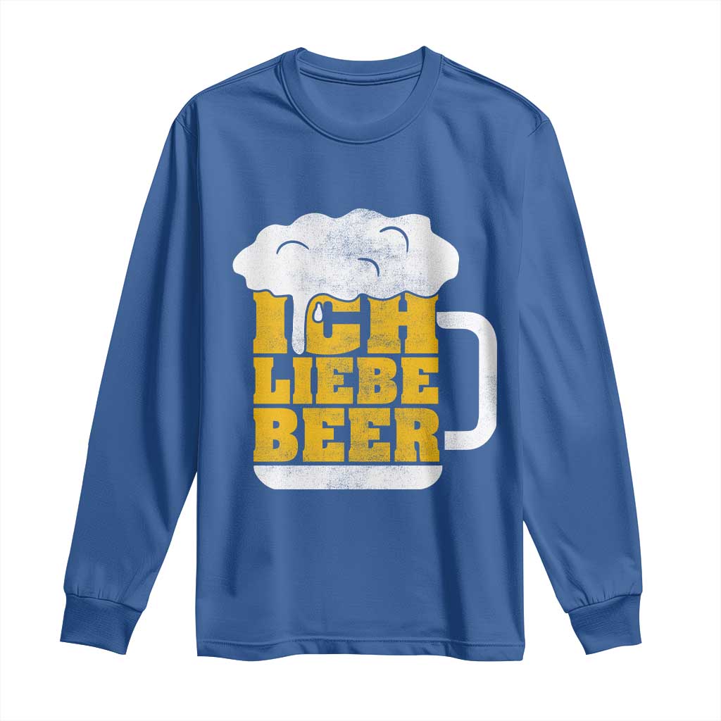 Oktoberfest Drinking Long Sleeve Shirt Ich Liebe Bier Octoberfest German - Wonder Print Shop