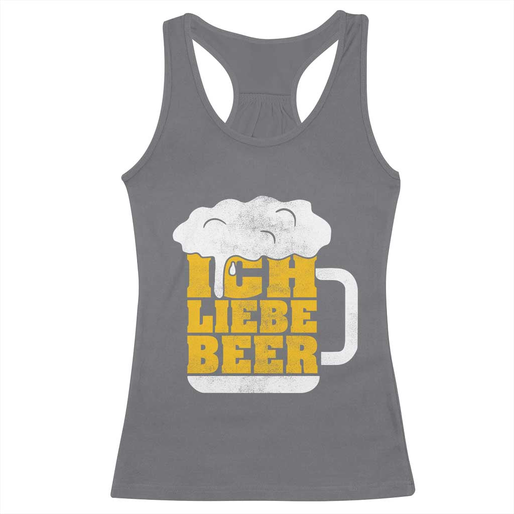 Oktoberfest Drinking Racerback Tank Top Ich Liebe Bier Octoberfest German - Wonder Print Shop