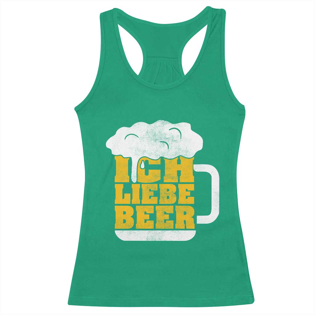 Oktoberfest Drinking Racerback Tank Top Ich Liebe Bier Octoberfest German - Wonder Print Shop