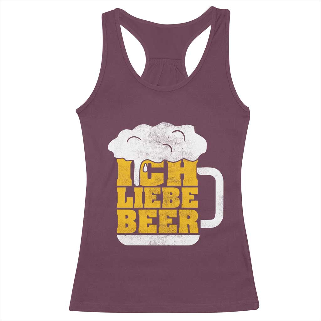 Oktoberfest Drinking Racerback Tank Top Ich Liebe Bier Octoberfest German - Wonder Print Shop