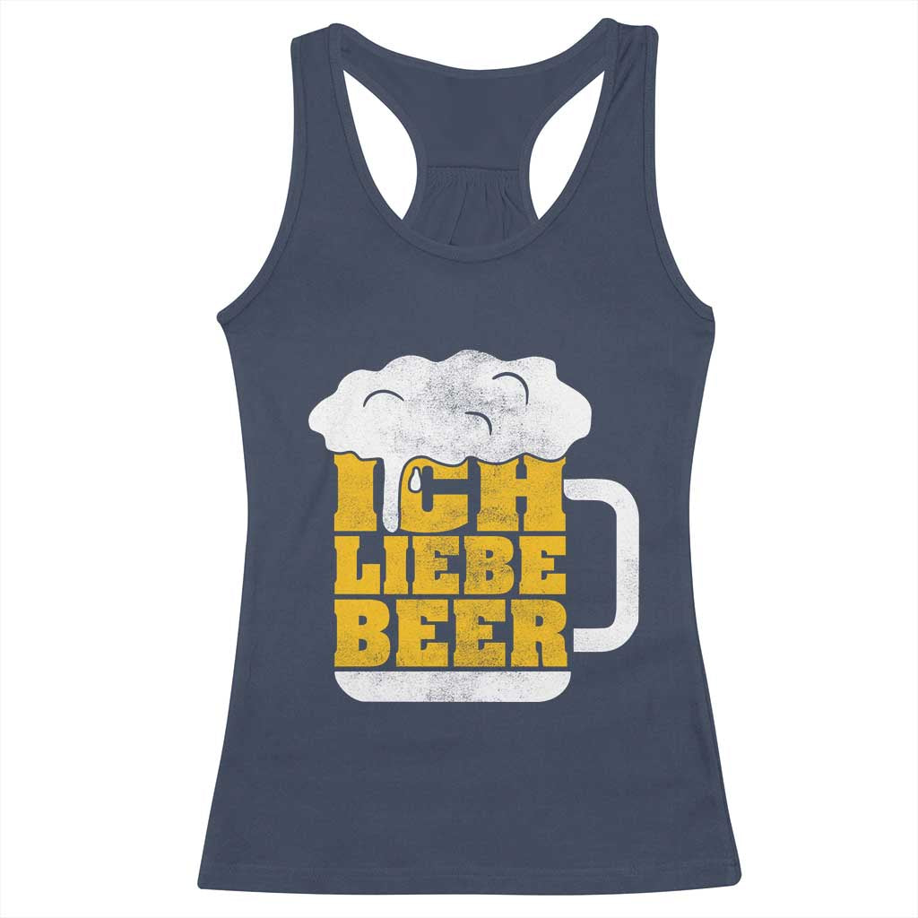 Oktoberfest Drinking Racerback Tank Top Ich Liebe Bier Octoberfest German - Wonder Print Shop
