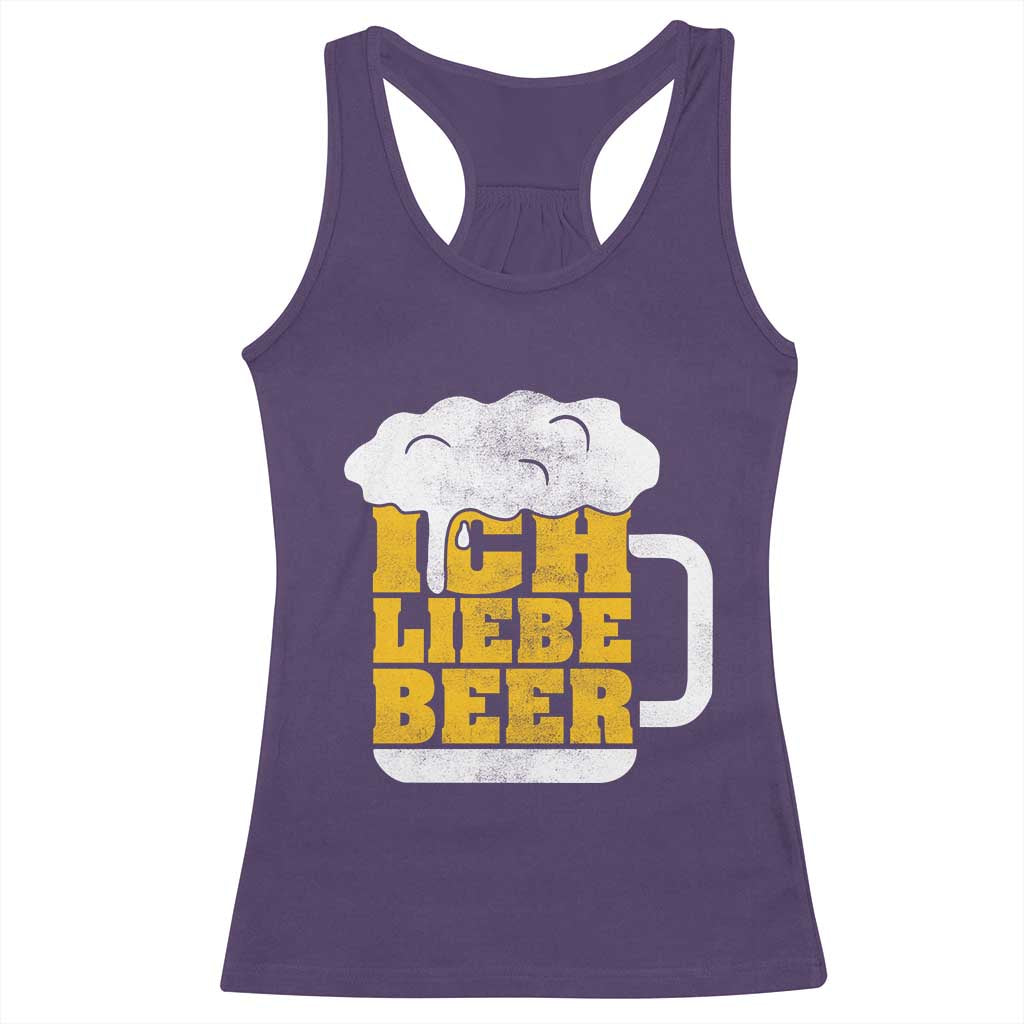 Oktoberfest Drinking Racerback Tank Top Ich Liebe Bier Octoberfest German - Wonder Print Shop
