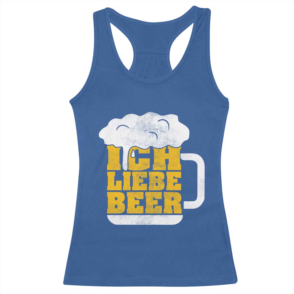 Oktoberfest Drinking Racerback Tank Top Ich Liebe Bier Octoberfest German - Wonder Print Shop