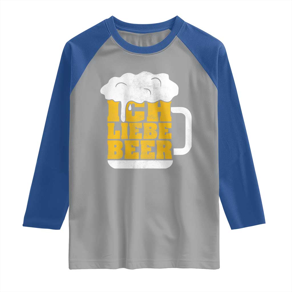Oktoberfest Drinking Raglan Shirt Ich Liebe Bier Octoberfest German - Wonder Print Shop