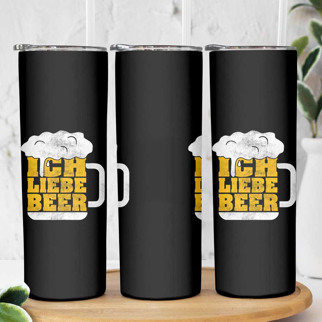 Oktoberfest Drinking Skinny Tumbler Ich Liebe Bier Octoberfest German - Wonder Print Shop