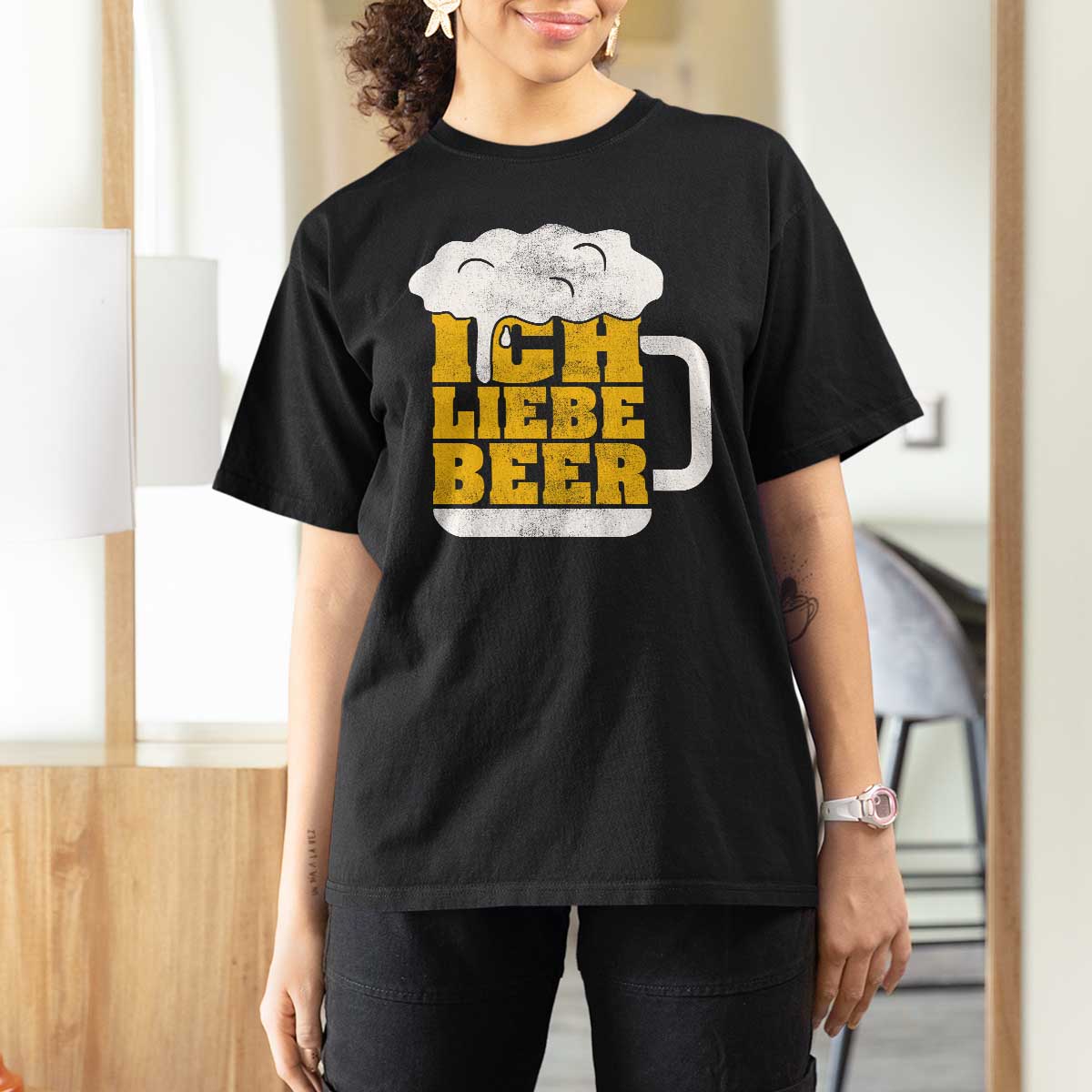 Oktoberfest Drinking T Shirt For Women Ich Liebe Bier Octoberfest German - Wonder Print Shop