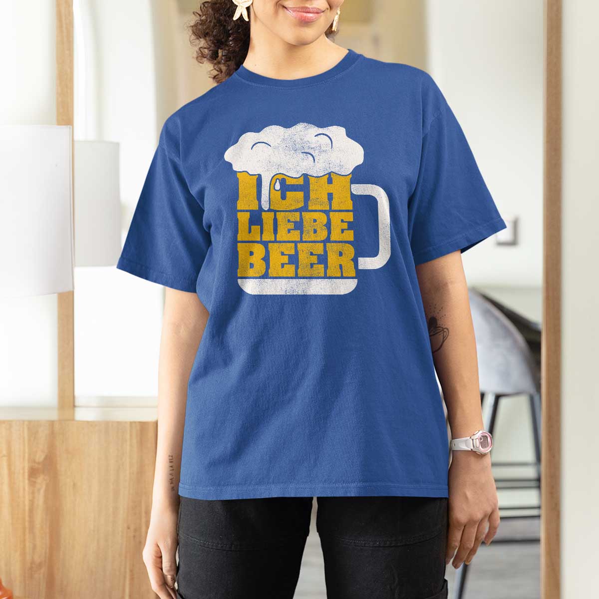 Oktoberfest Drinking T Shirt For Women Ich Liebe Bier Octoberfest German - Wonder Print Shop