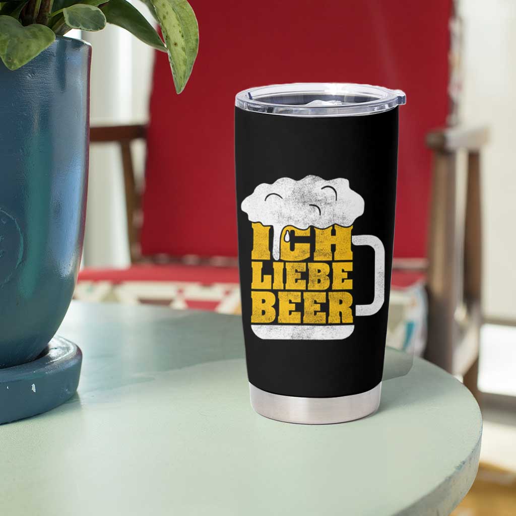 Oktoberfest Drinking Tumbler Cup Ich Liebe Bier Octoberfest German - Wonder Print Shop
