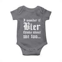 Funny Oktoberfest Baby Onesie I Wonder If Bier Thinks About Me Too Sarcastic Drinking - Wonder Print Shop