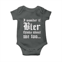 Funny Oktoberfest Baby Onesie I Wonder If Bier Thinks About Me Too Sarcastic Drinking - Wonder Print Shop