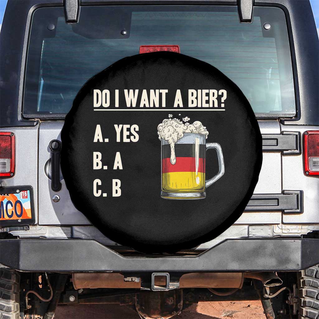 Funny Oktoberfest Spare Tire Cover Do I Want A Bier Sarcastic Drinking German Flag - Wonder Print Shop