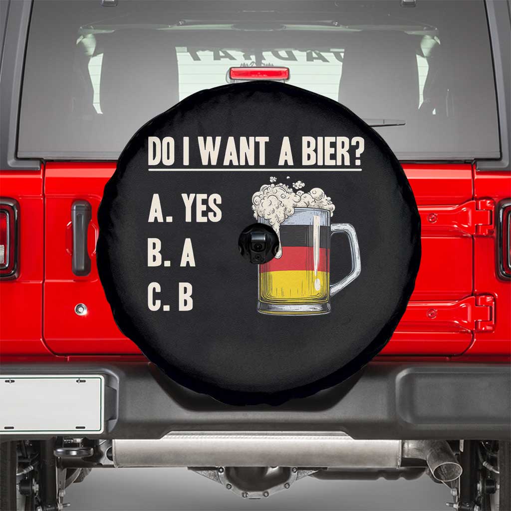 Funny Oktoberfest Spare Tire Cover Do I Want A Bier Sarcastic Drinking German Flag - Wonder Print Shop
