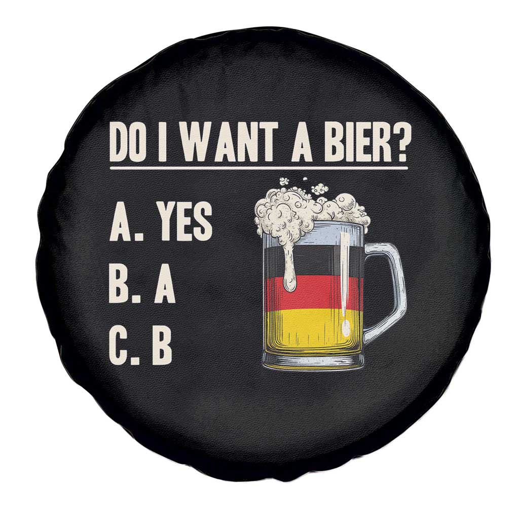 Funny Oktoberfest Spare Tire Cover Do I Want A Bier Sarcastic Drinking German Flag - Wonder Print Shop