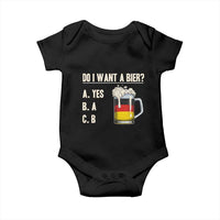 Funny Oktoberfest Baby Onesie Do I Want A Bier Sarcastic Drinking German Flag - Wonder Print Shop