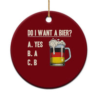 Funny Oktoberfest Ceramic Ornament Do I Want A Bier Sarcastic Drinking German Flag - Wonder Print Shop