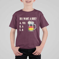 Funny Oktoberfest T Shirt For Kid Do I Want A Bier Sarcastic Drinking German Flag - Wonder Print Shop