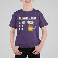 Funny Oktoberfest T Shirt For Kid Do I Want A Bier Sarcastic Drinking German Flag - Wonder Print Shop