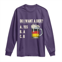 Funny Oktoberfest Long Sleeve Shirt Do I Want A Bier Sarcastic Drinking German Flag - Wonder Print Shop