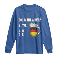 Funny Oktoberfest Long Sleeve Shirt Do I Want A Bier Sarcastic Drinking German Flag - Wonder Print Shop