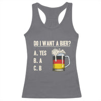 Funny Oktoberfest Racerback Tank Top Do I Want A Bier Sarcastic Drinking German Flag - Wonder Print Shop