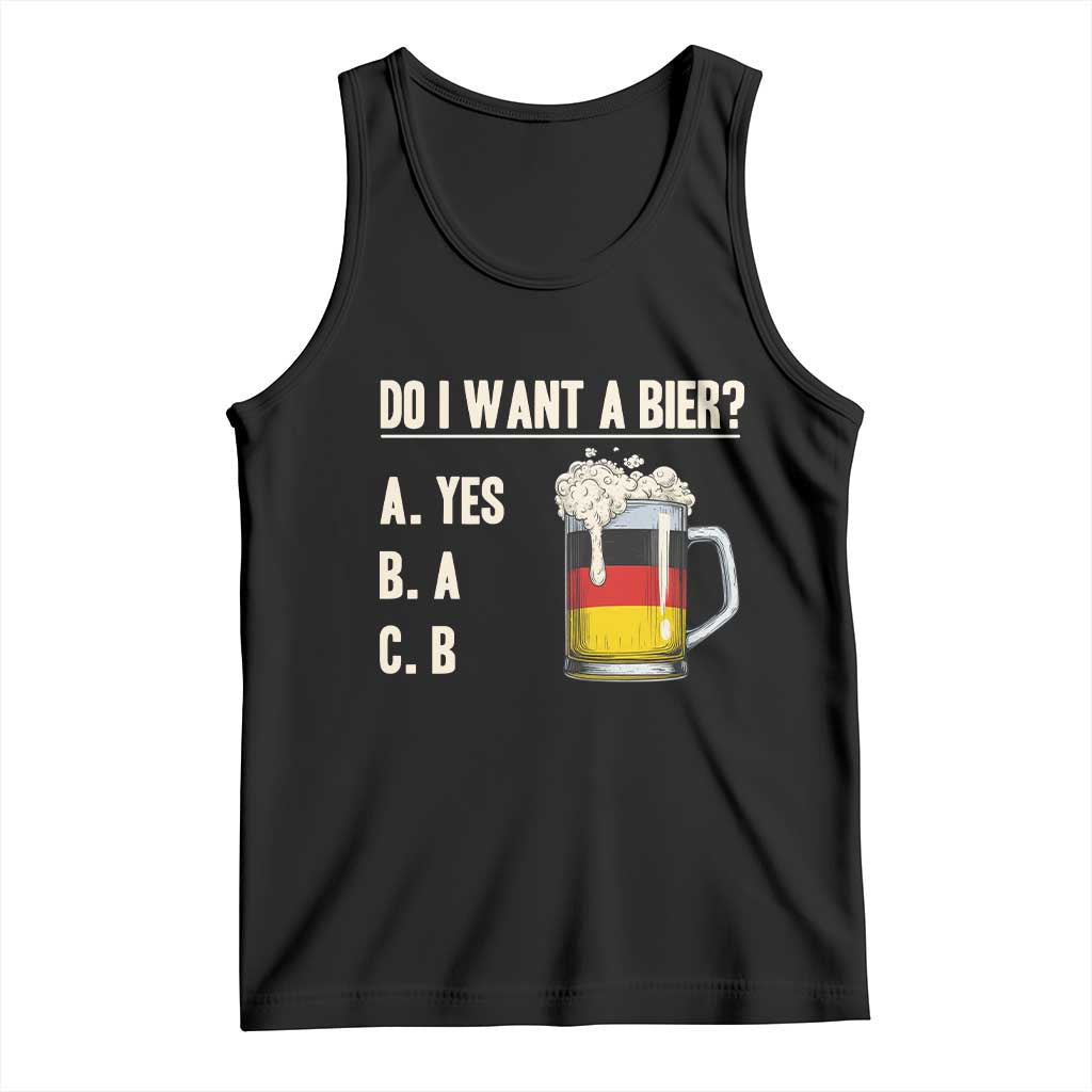 Funny Oktoberfest Tank Top Do I Want A Bier Sarcastic Drinking German Flag - Wonder Print Shop