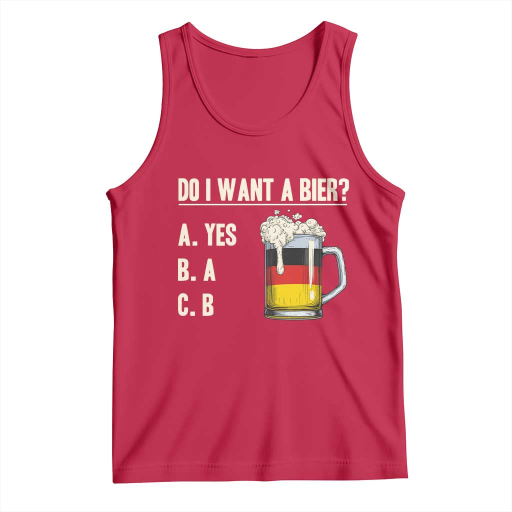 Funny Oktoberfest Tank Top Do I Want A Bier Sarcastic Drinking German Flag - Wonder Print Shop