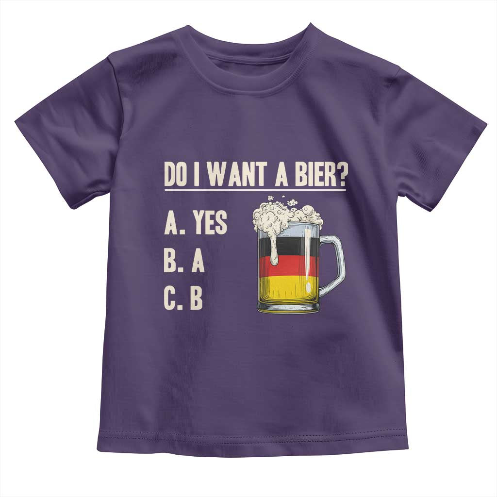 Funny Oktoberfest Toddler T Shirt Do I Want A Bier Sarcastic Drinking German Flag - Wonder Print Shop
