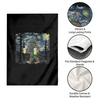 Funny Oktoberfest Bigfoot Garden Flag Starry Night German Sasquatch Beer Lederhose - Wonder Print Shop