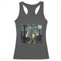 Funny Oktoberfest Bigfoot Racerback Tank Top Starry Night German Sasquatch Beer Lederhose - Wonder Print Shop