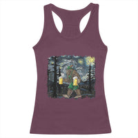 Funny Oktoberfest Bigfoot Racerback Tank Top Starry Night German Sasquatch Beer Lederhose - Wonder Print Shop