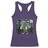 Funny Oktoberfest Bigfoot Racerback Tank Top Starry Night German Sasquatch Beer Lederhose - Wonder Print Shop