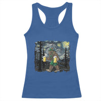 Funny Oktoberfest Bigfoot Racerback Tank Top Starry Night German Sasquatch Beer Lederhose - Wonder Print Shop