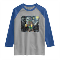 Funny Oktoberfest Bigfoot Raglan Shirt Starry Night German Sasquatch Beer Lederhose - Wonder Print Shop