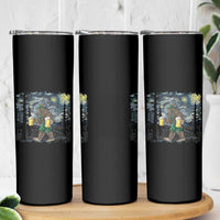 Funny Oktoberfest Bigfoot Skinny Tumbler Starry Night German Sasquatch Beer Lederhose - Wonder Print Shop