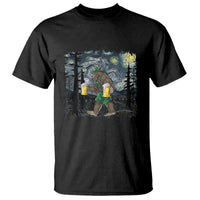 Funny Oktoberfest Bigfoot T Shirt Starry Night German Sasquatch Beer Lederhose - Wonder Print Shop