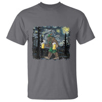 Funny Oktoberfest Bigfoot T Shirt Starry Night German Sasquatch Beer Lederhose - Wonder Print Shop