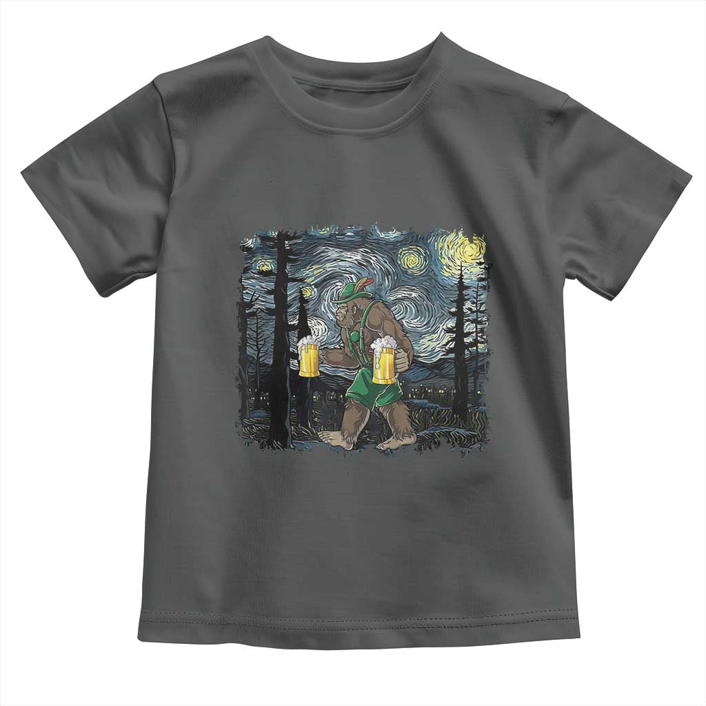 Funny Oktoberfest Bigfoot Toddler T Shirt Starry Night German Sasquatch Beer Lederhose - Wonder Print Shop