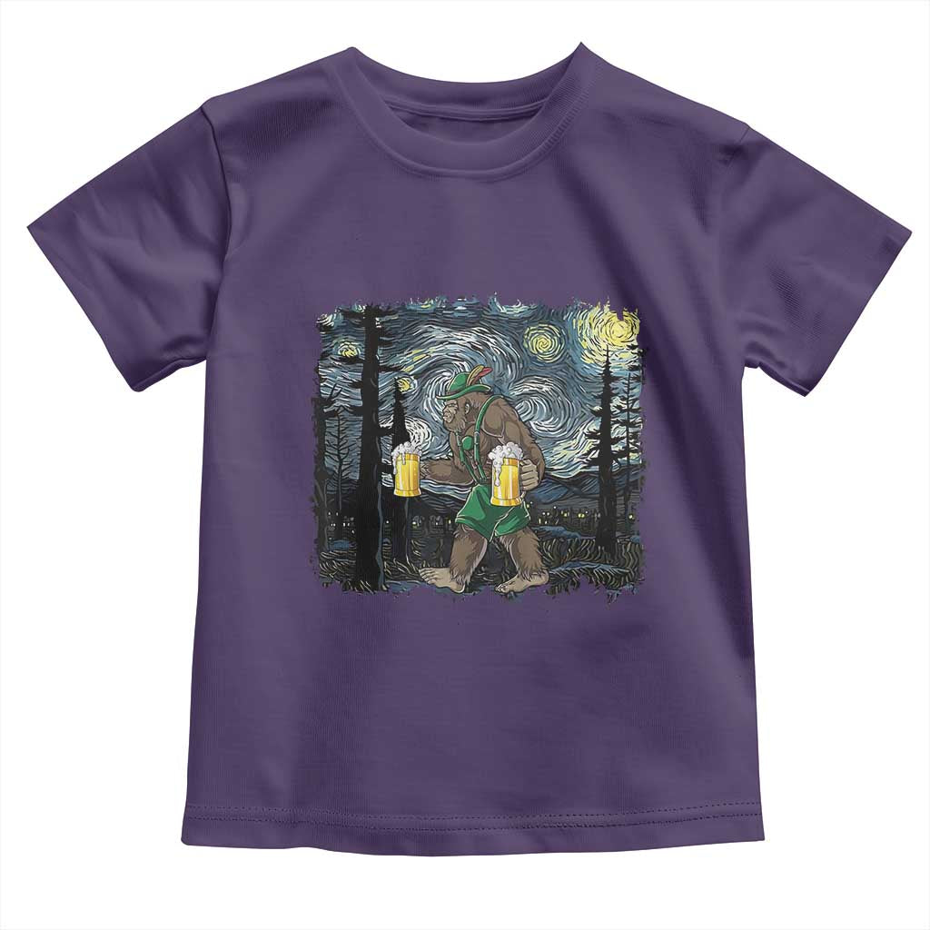 Funny Oktoberfest Bigfoot Toddler T Shirt Starry Night German Sasquatch Beer Lederhose - Wonder Print Shop