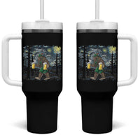 Funny Oktoberfest Bigfoot Tumbler With Handle Starry Night German Sasquatch Beer Lederhose - Wonder Print Shop