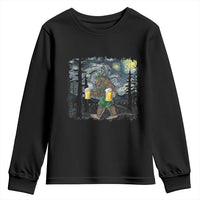 Funny Oktoberfest Bigfoot Youth Sweatshirt Starry Night German Sasquatch Beer Lederhose - Wonder Print Shop