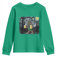 Funny Oktoberfest Bigfoot Youth Sweatshirt Starry Night German Sasquatch Beer Lederhose - Wonder Print Shop