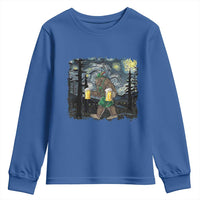 Funny Oktoberfest Bigfoot Youth Sweatshirt Starry Night German Sasquatch Beer Lederhose - Wonder Print Shop