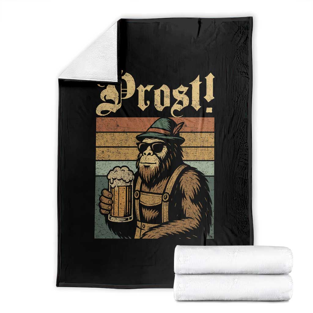 Oktoberfest Bigfoot Throw Blanket Vintage German Sasquatch Drinking Prost Lederhose - Wonder Print Shop